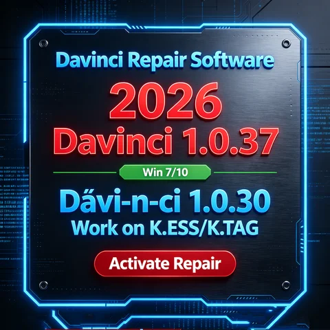 2026 Davinci 1.0.37 Software Support Win 7/10 D.avi-n-ci 1.0.30 Work on K.ESS/K.TAG Repair Software Activate Repair