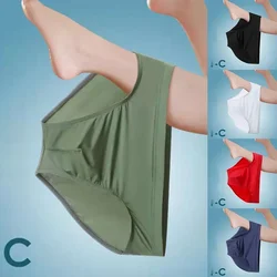 Ice injBrief-Sous-vêtement taille basse pour homme, slip d'été fin, culotte respirante, poudres bombées, bikini, troncs, lingeries solides