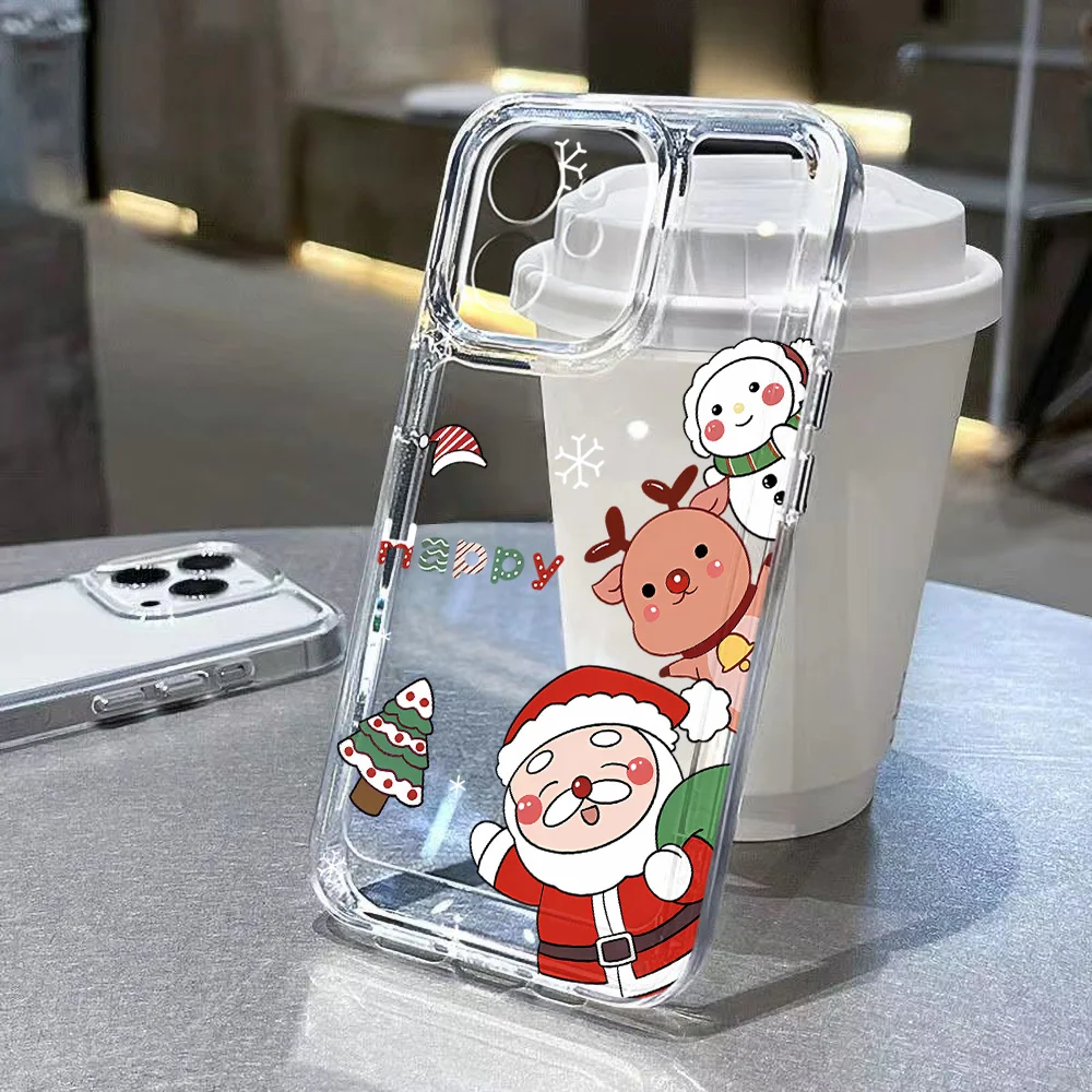 Christmas Tree Clear Phone Case For Xiaomi Poco X6 X5 X4 Pro Cover X3 M4 F4 F3 Redmi 13C 10A 12C 11A 10 9A 9 10C Soft Protective