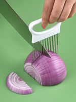 Effortlessly Slice Onions with this 1pc Colorful Onion Slicer Kitchen stainless steel potato chip onion holder