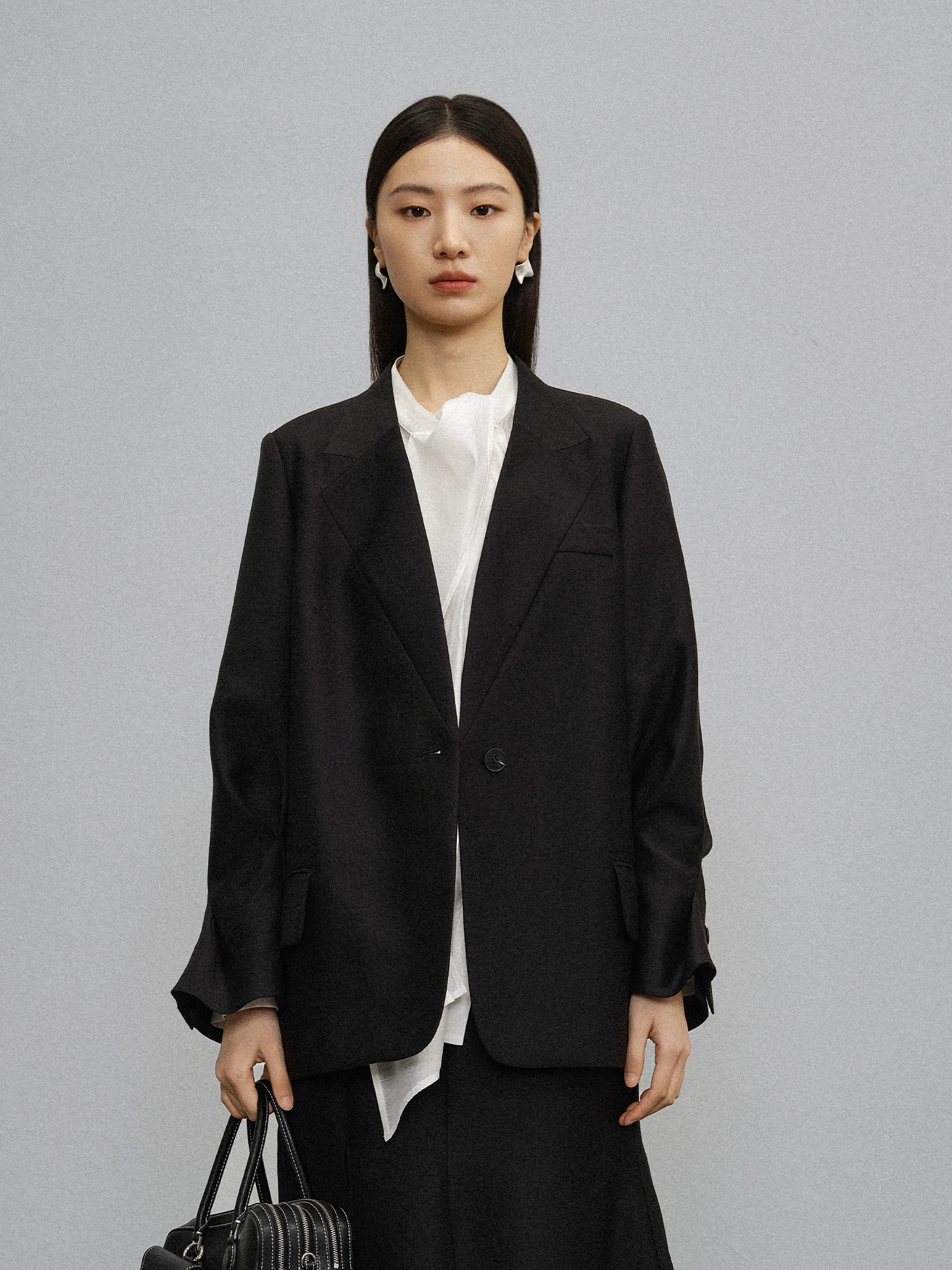 

Ele Loose Women's Suit Jaet Faionable Fake Collar Simple Top Outerwear Spring 2026 Polyester Fiber No-Brand Chinese Made