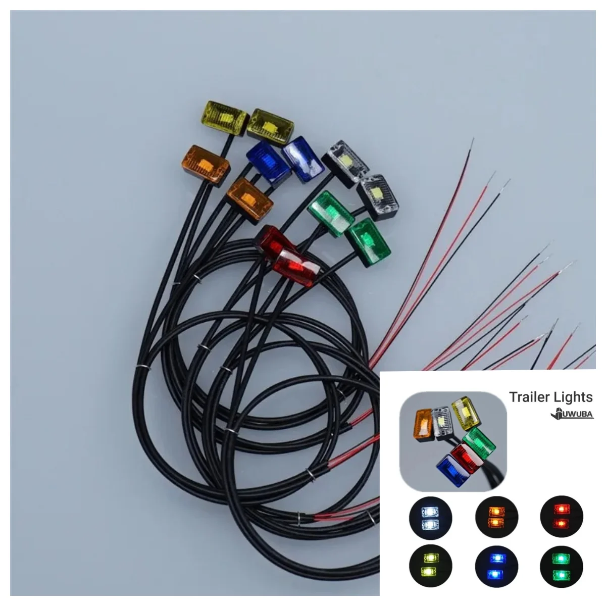 

Светодиодные габаритные огни RC, боковые фонари 3В, сигнальные лампы для радиоуправляемых моделей Tamiya 1/14, тракторов, грузовиков, 770S, краулеров, TRX4, запчасти и аксессуары