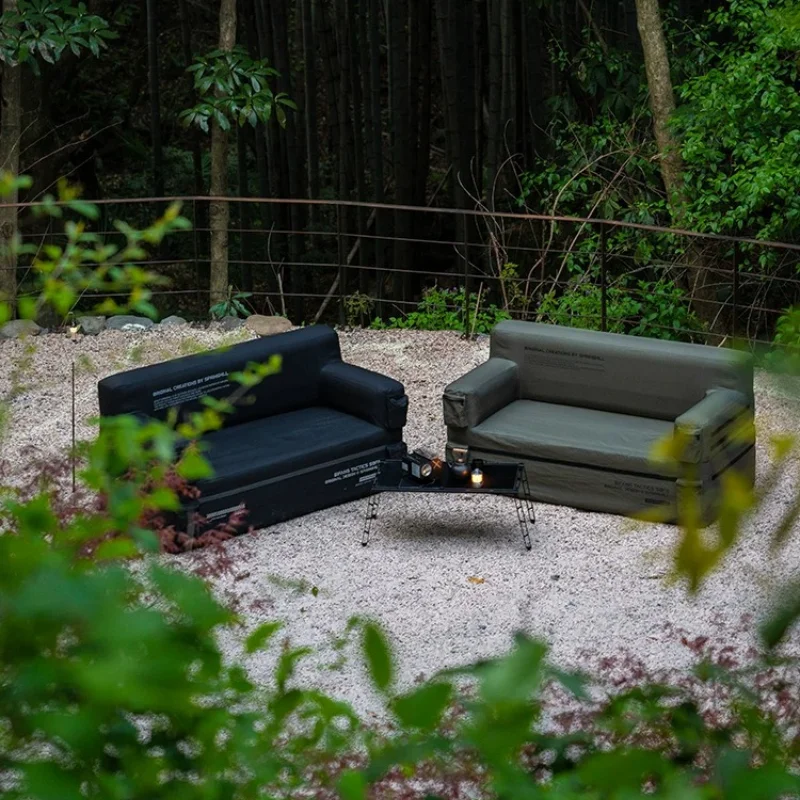 Tactical Inflatable Sofa, Outdoor Double Camping Leisure Sofa, Lazy Camping Air Mattress, Portable  Air Sofa Furniture
