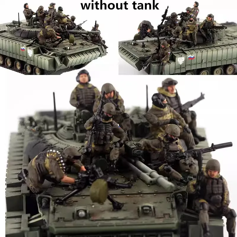 1:72 Scale Model Resin Russian Armored Vehicle 8Pcs Soldiers Action Figure Toys DIY Scene Accessory Display Dolls Collection