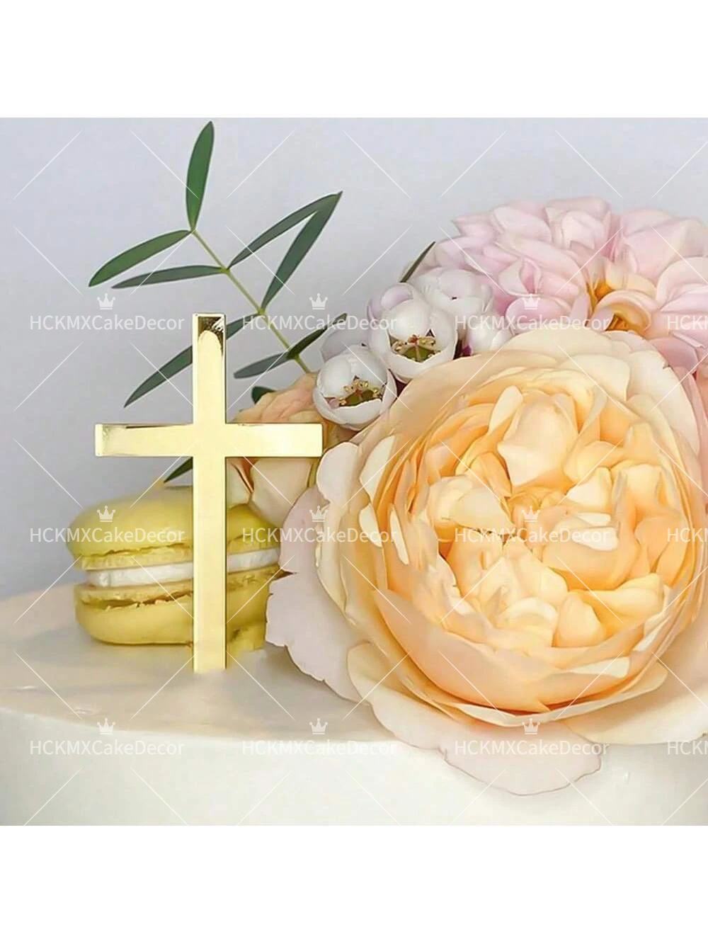 3er/6er/12er-Set Kreuz-Kuchenaufsatz Religiöse Christliche Tauf-Kuchendekoration Erstkommunion Taufe Party Kuchenzubehör – Detail 1