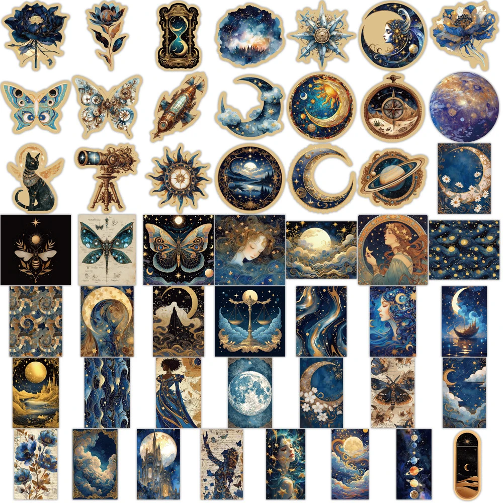 10/30/50pcs Mysterious Universe Galaxy Stickers Planet Moon Aesthetic Decals DIY Luggage Phone Suitcase Cool Cartoon Sticker Toy