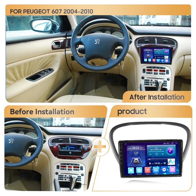 MAMSM Car Radio for Peugeot 607 2004-2010 9Inch Android Multimedia Video Audio Player Carplay Stereo Navigation Autoradio 2din