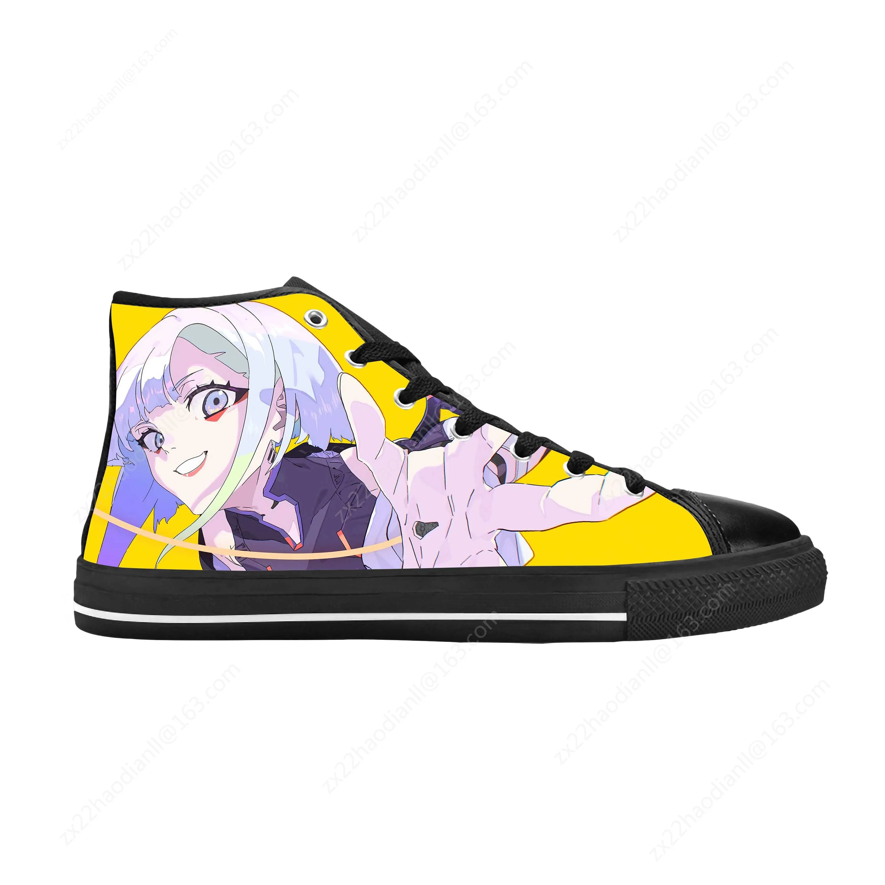 Cyberpunk Edgerunners Lucy Japanese Anime Cartoon Casual Cloth Shoes High Top Comfortable Breathable 3D Print Men Women Sneakers