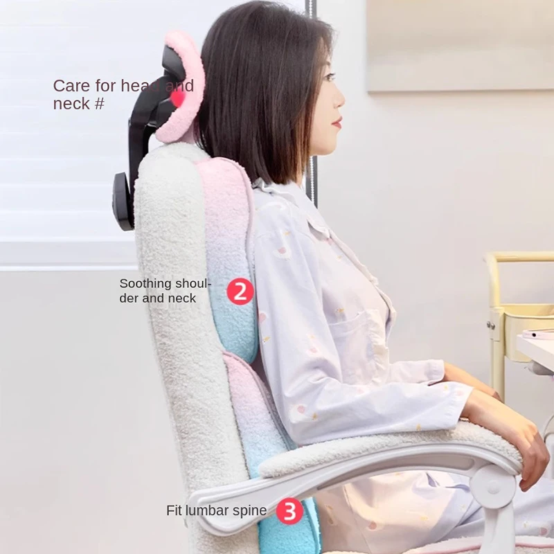 Lamb Fleece E-Sports cadeira para meninas, quarto, dormitório, casa, escritório, computador, aumentar e ampliar, elevador giratório, novo