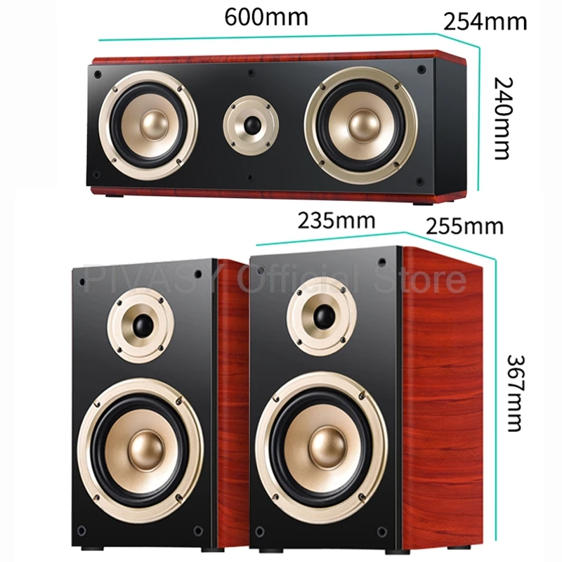 Alto-falante de alta potência 80w, som surround estereoscópico, alto-falante passivo, 8 "mediano e 3'', caixa de som tweeter para hometheater