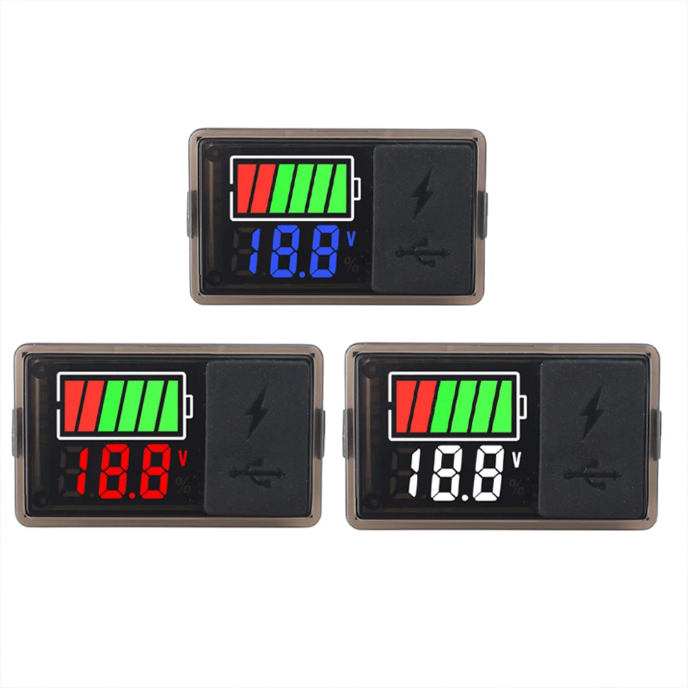 

DC 8-30V LED Digital Battery Voltmeter Charge Level Indicator Type-c USB Car Battery Voltage Capacity Meter Tester Panel