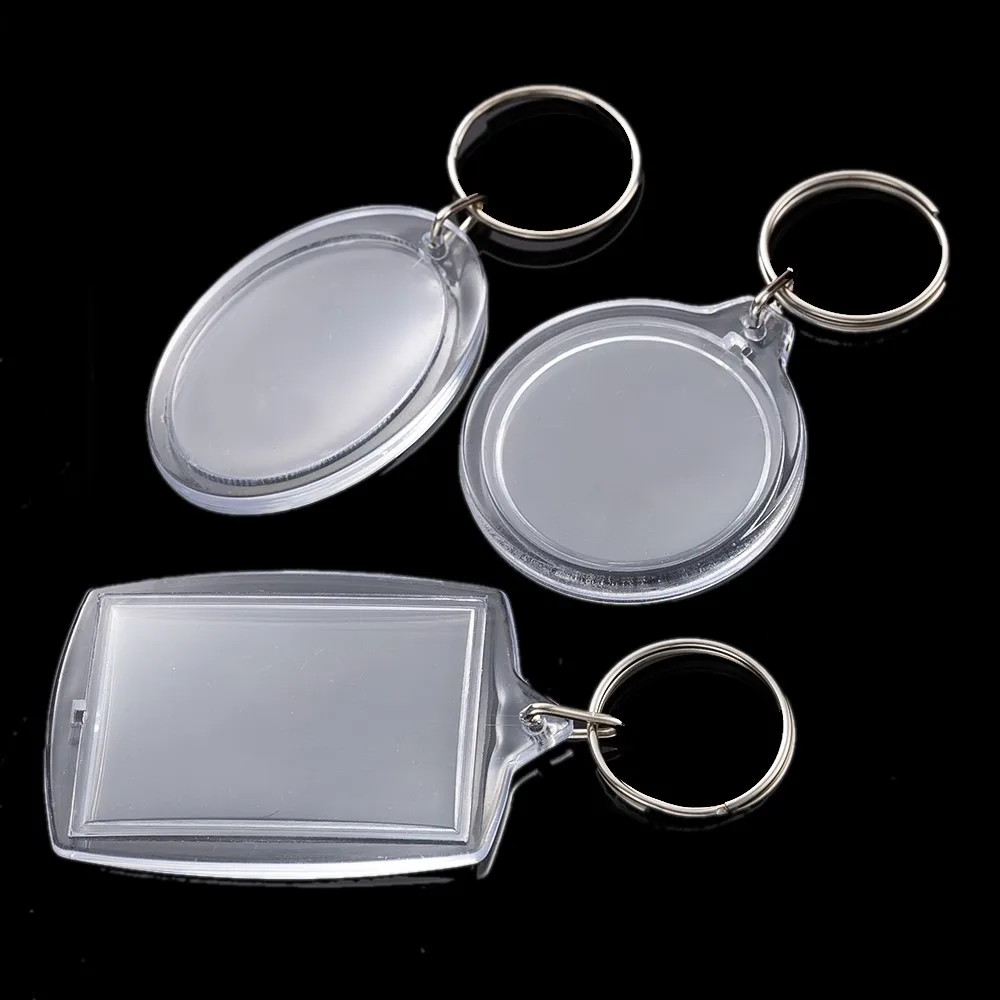 5 قطعة إطار صور أكريليك حامل سلسلة المفاتيح صورة إدراج كيرينغ فارغة مع حلقة سبليت لصنع المجوهرات الحرفية ذاتية الصنع #5