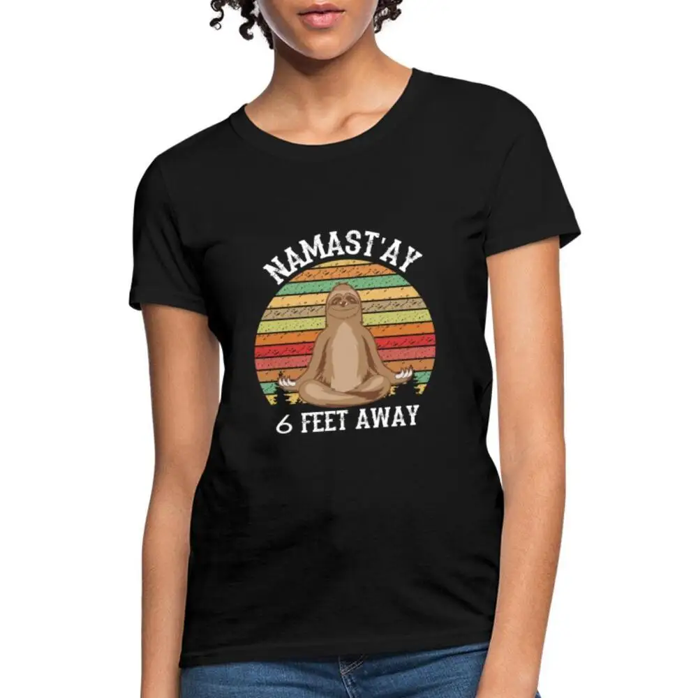 Namastay 6 Feet Away Sloth Women's T-Shirt For Men Clothing Women Tees Y2K Tops Unisex Summer