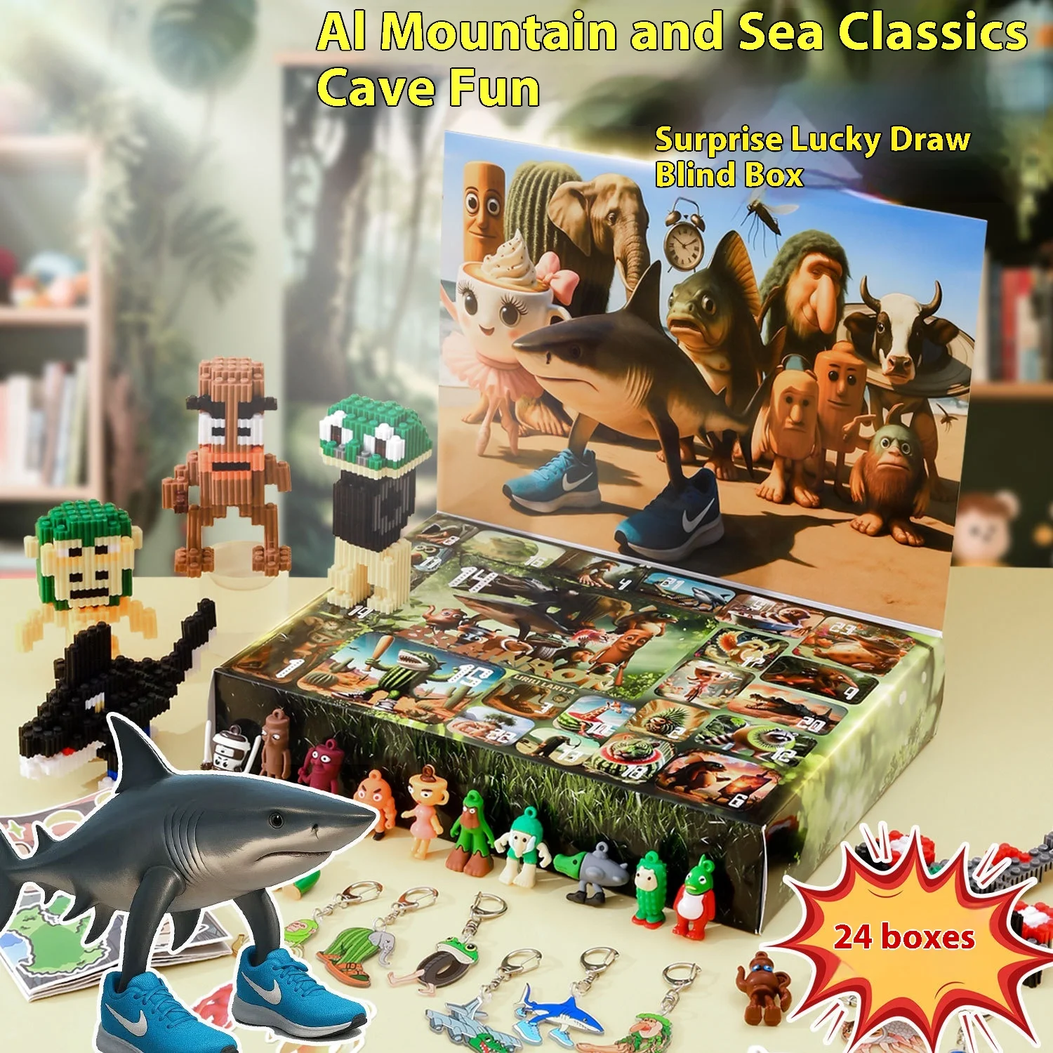 

Иностранные игрушки-монстры с искусственным интеллектом, модная слепая коробка, набор из 24 предметов, коллекционные игрушки из горного моря, классические популярные интернет-знаменитости