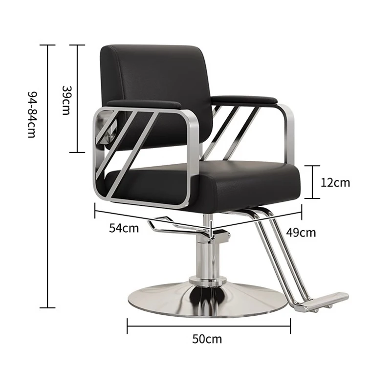 Elegant Black Barber Chair Premium Arm Luxury Modern Hairdresser Chair Simple Trendy Poltronas Para Salão De Beleza Furniture