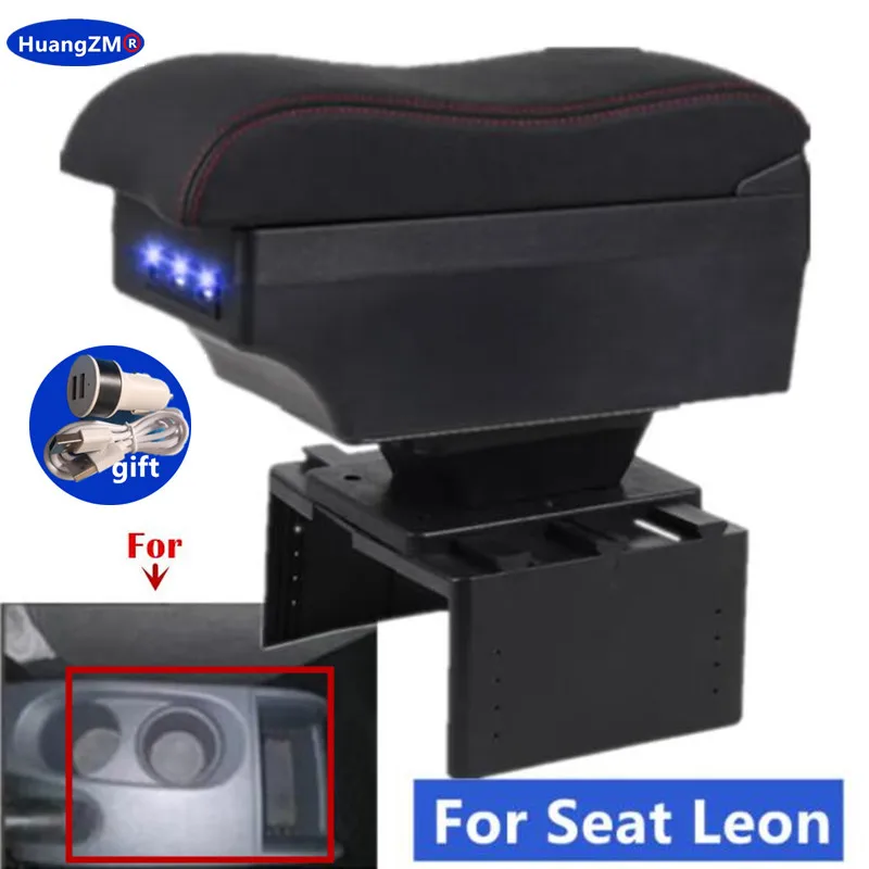 

For Seat Leon Mk2 Armrest Box For Seat Leon Car armrest Box Center Console Storage box Retrofit parts Car accessories