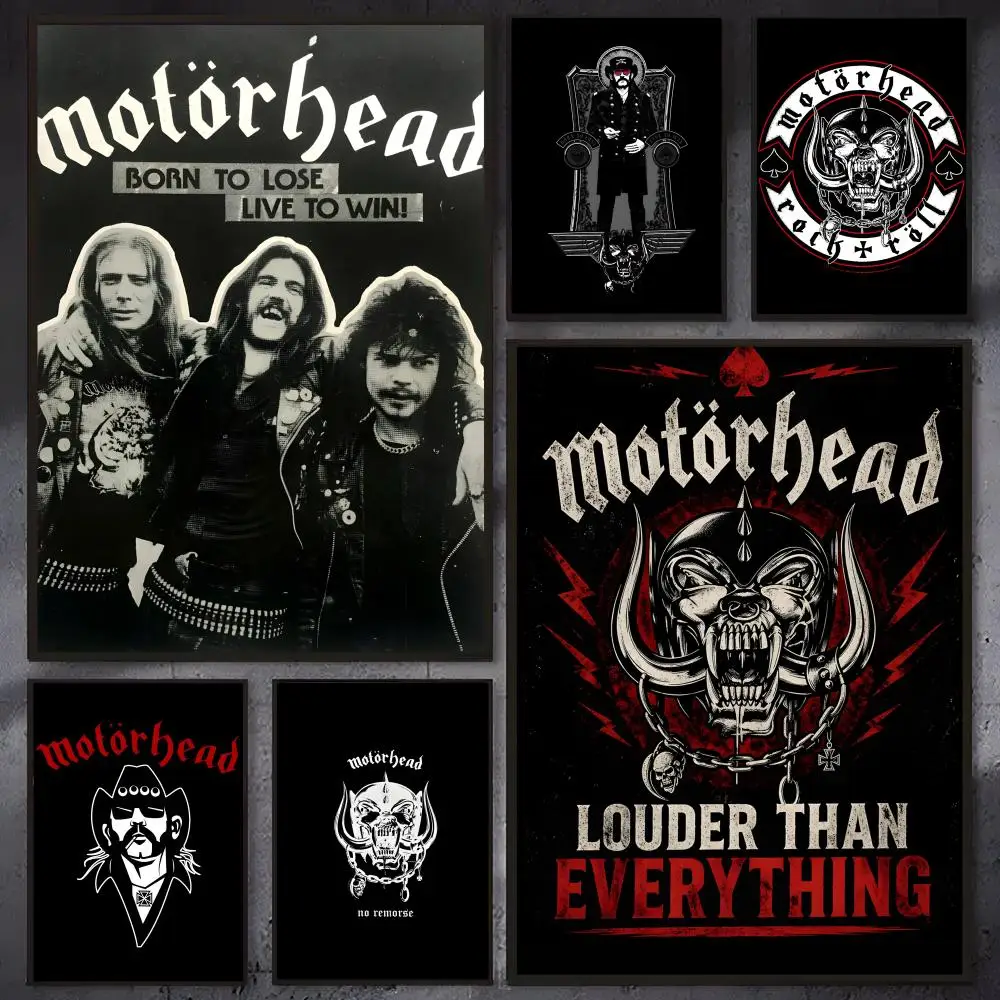 Band Motorhead Poster Selbstklebender wasserfester Papieraufkleber Kaffeehaus Bar Zimmer Wanddekoration