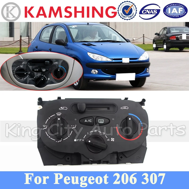 

CAPQX Air Conditioning Switch Panel For Peugeot 206 307 Dashboard A/C Heater Control Climate Control