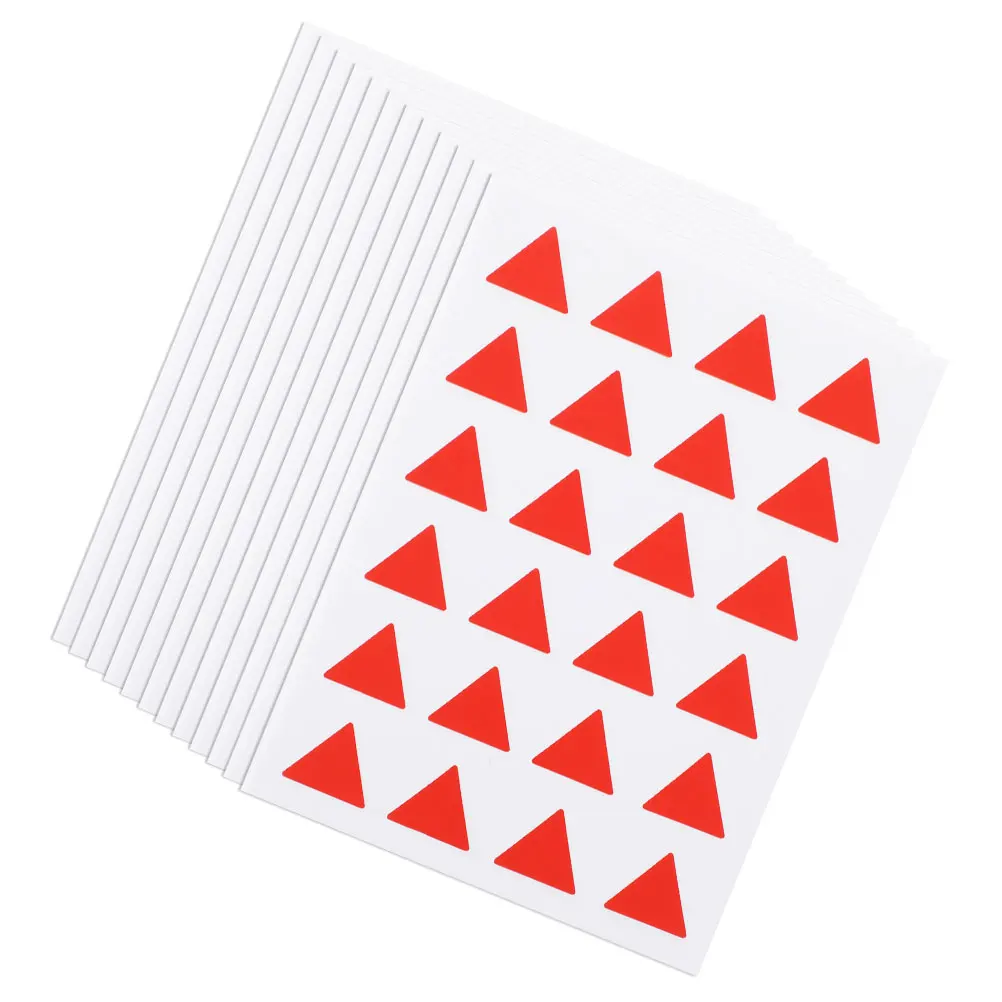 

576pcs Triangle Stickers Adhesive Labels for Books Notes Classification Marking DIY Red Triangle Shape Stickers