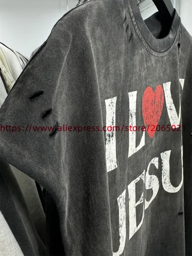 Imagen 2 del producto Camiseta sin mangas SAINT para hombres y mujeres, camiseta sin mangas desgastada a mano de la mejor calidad, camiseta informal de gran tamaño