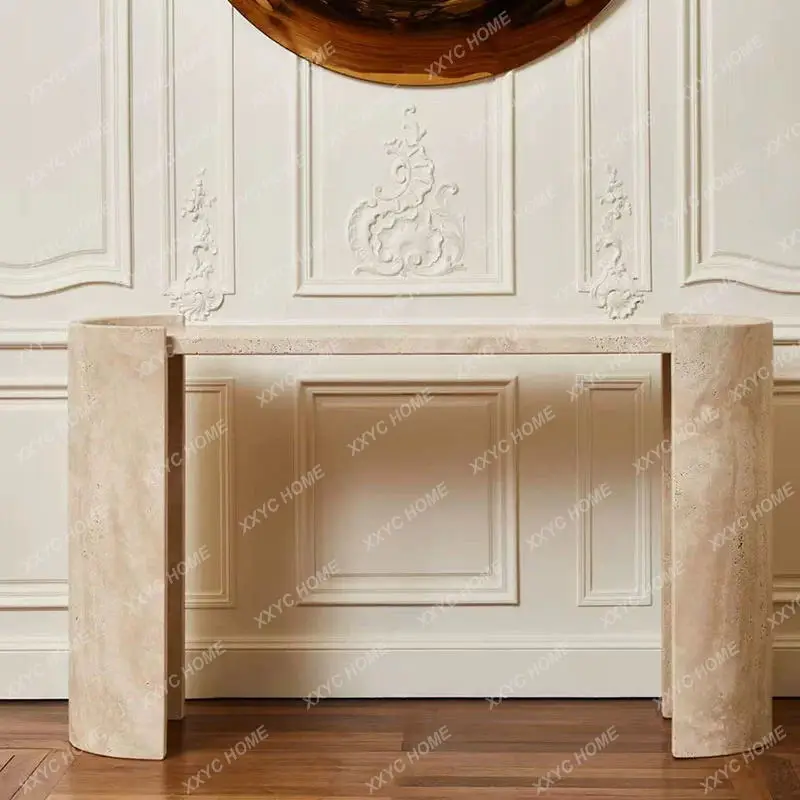 AA natural travertine entrance table design hotel modern home corridor against the wall entrance platform