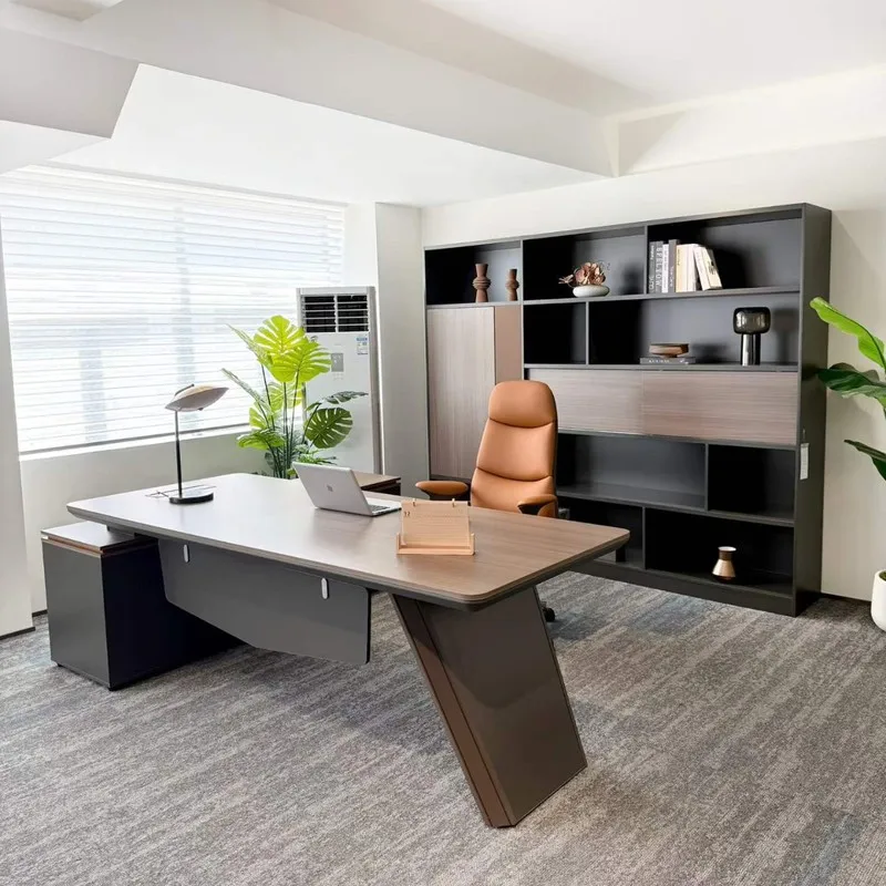 CEO desk E0 Grade, Minimalist Modern Executive , Including Desk And Chair Set, Suitable For Office Managers