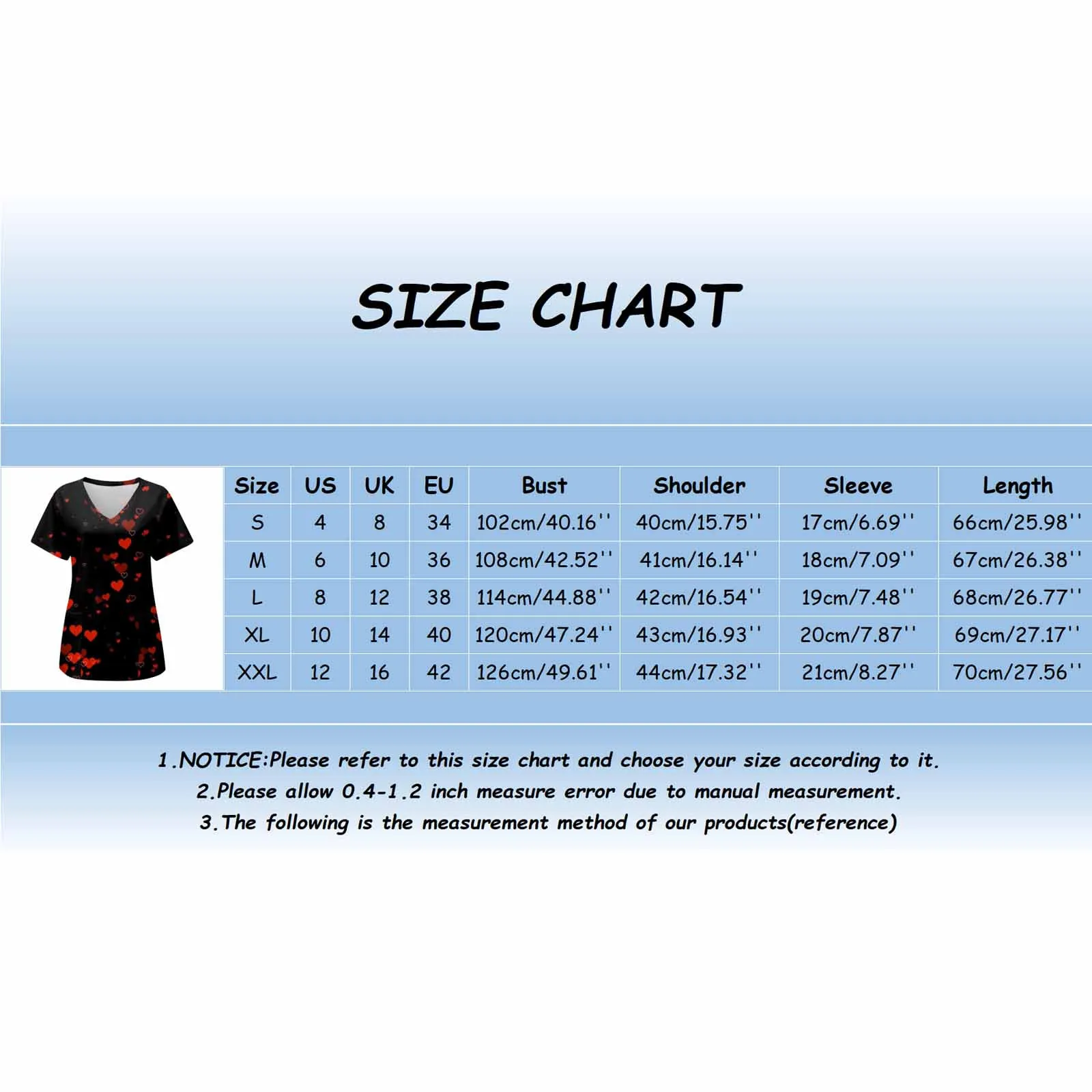 Women Scrub Nurse Print Short Sleeve Cartoon V-Neck Tops Working T-Shirts Heart Print Healthcare Tunic Carers Workwear Tops