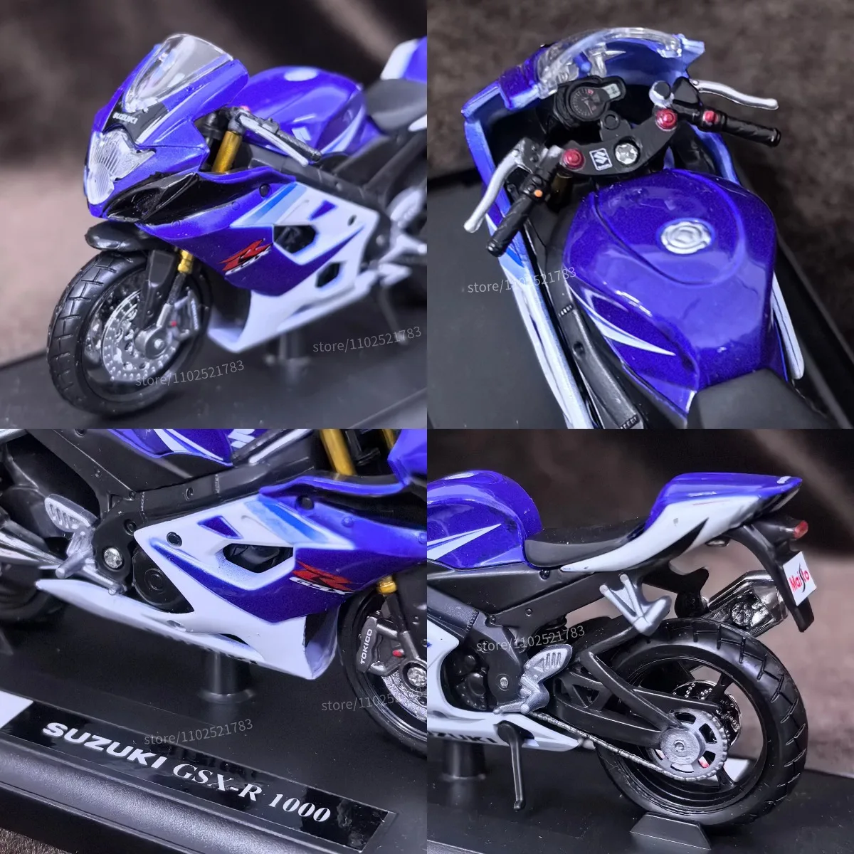 Modèle de Moto Suzuki GSX-R 1000, échelle 1:18, réplique de Mini véhicule de voiture de Moto, figurine Miniature, jouet cadeau de noël pour enfant