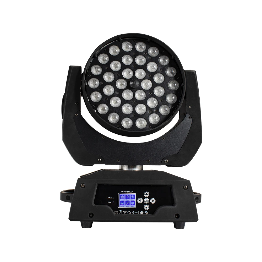 SHEHDS 2PCS 36x18W LED Wash Zoom Moving Head Light Linear adjustment Dimmer for Party Bar Wedding Party Concert
