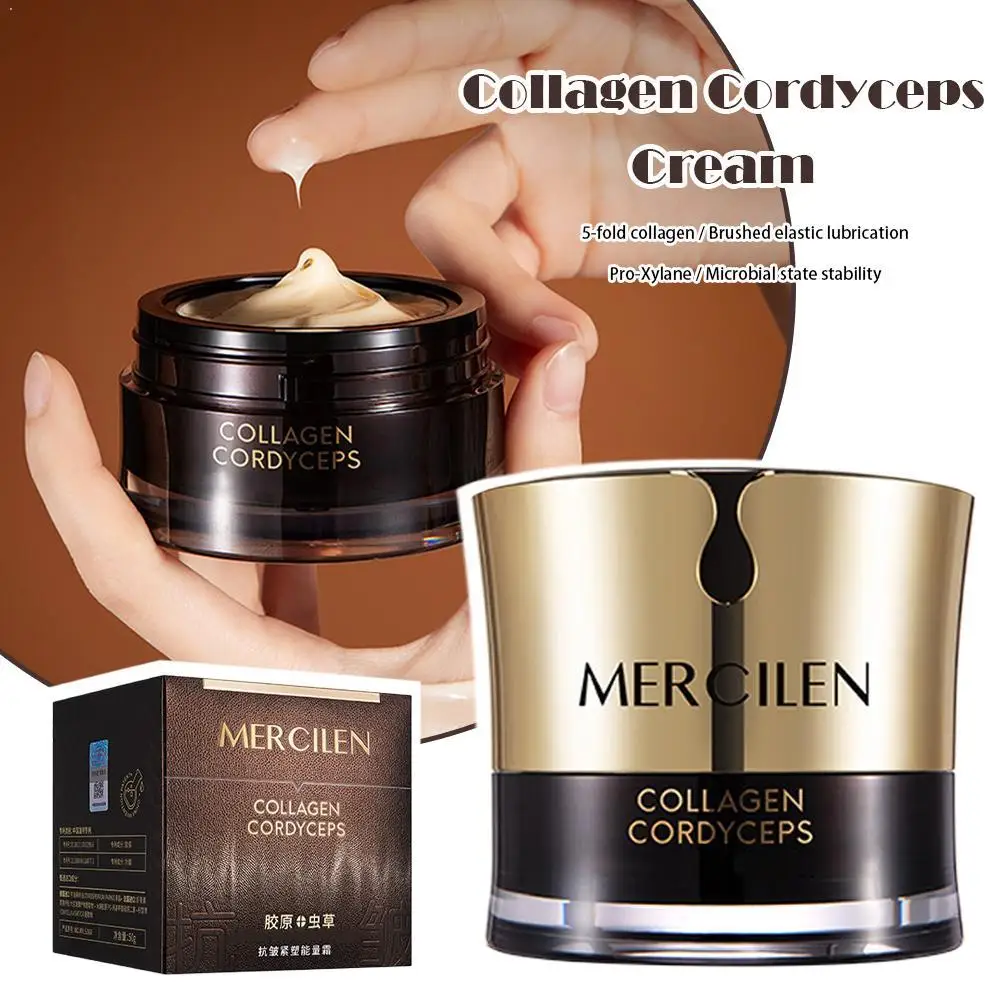 

Коллагеновый крем с кордицепсом для восстановления кожи, выравнивания тона, увлажнения, разглаживания, легкий, быстро впитывающийся, для ежедневного ухода за кожей, косметический крем