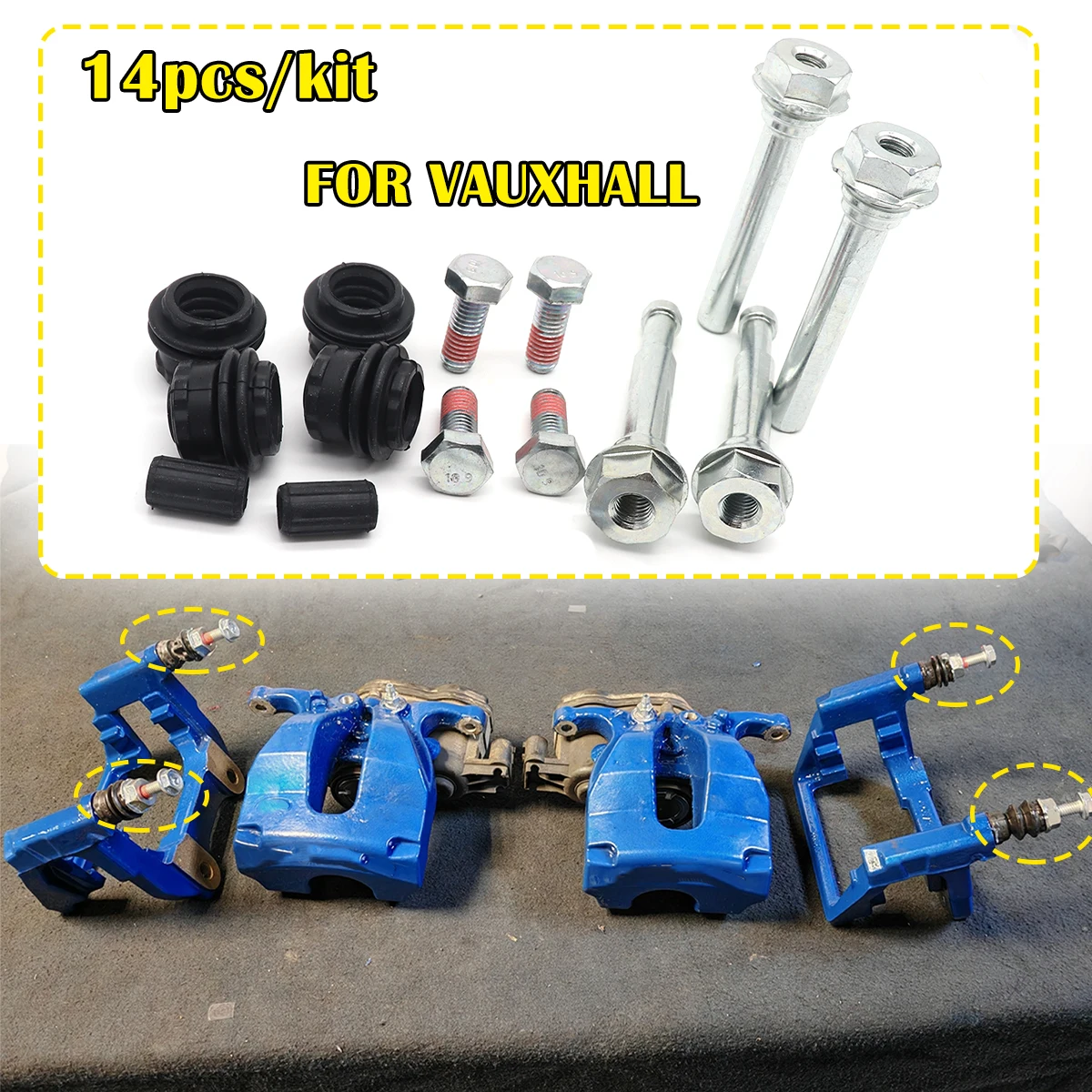 

Brake Caliper Cylinder Slider Guide Pin For Disc Housing Bolts Rubber Bushing Boot Seal FOR VAUXHALL ASTRA K CORSA E INSIGNIA