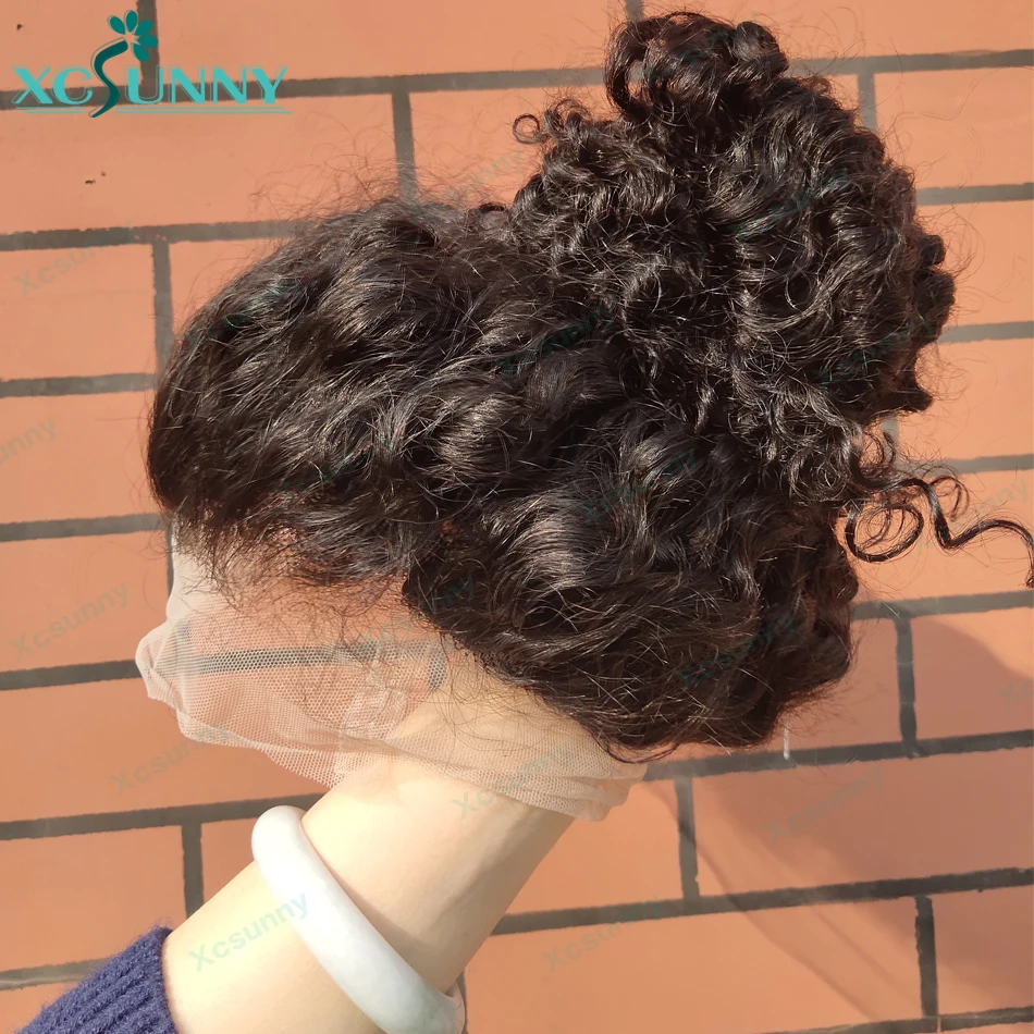 360 Lace Frontal Wigs Human Hair High Ponytail Pre Plucked Curly Full Lace Wig HD Transparent 13x6 Water Wave Lace Front Wigs