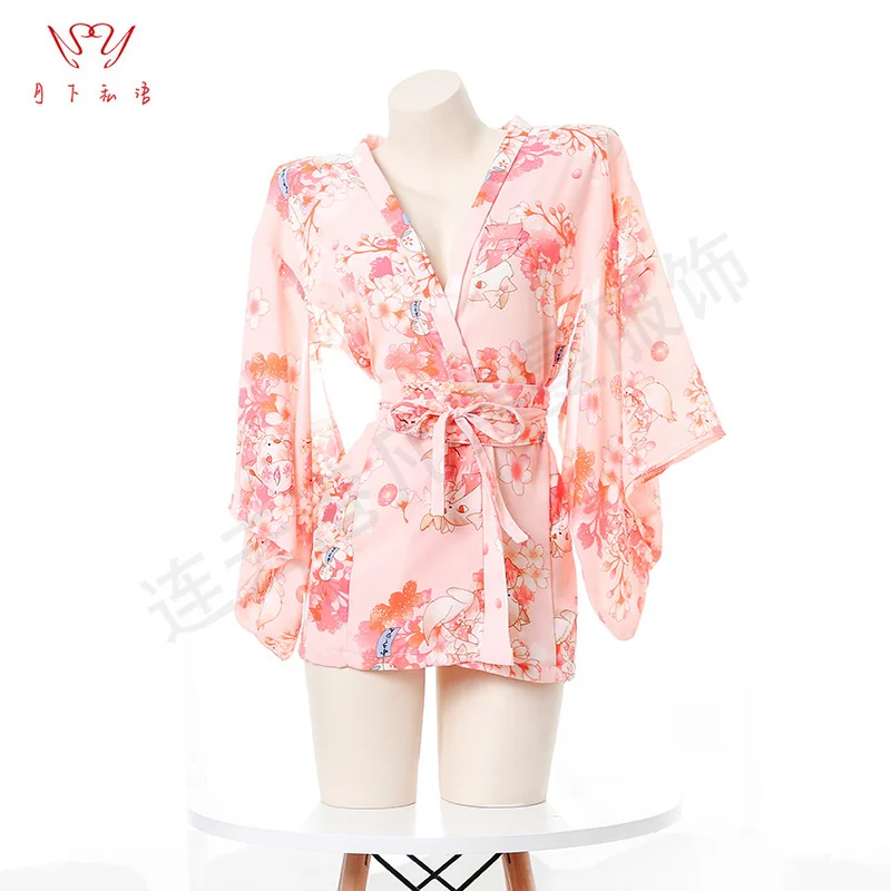 

Women Sexy Dress Japanese Kimono Women Bathrobe Sexy Lingerie Sexy Underwear Uniform Temptation Suit Nightclub Suit Bathrobe