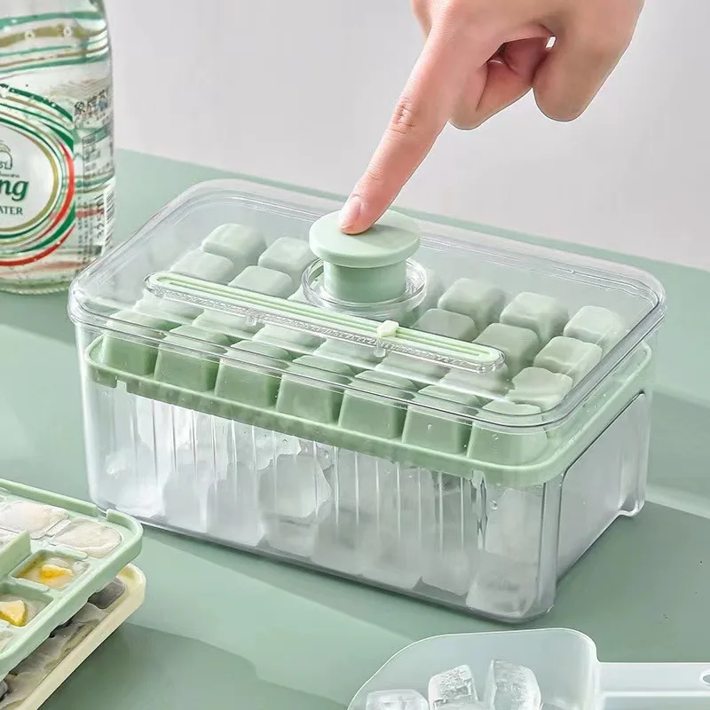 One-click Storage Ice Grid Ice Cube Ice Box Ice Mold Model Easy Demoulding Refrigerator Ice Hockey Ice Bar Popsicle