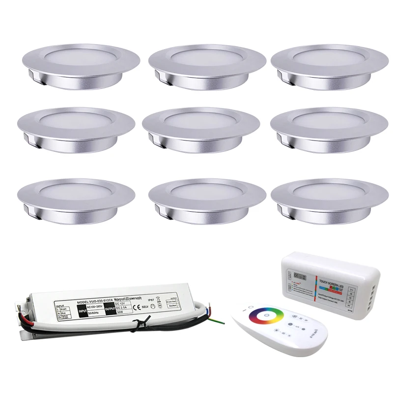 Minifoco LED para decoración de habitación, de 3W Rgbw luz de techo, atenuación remota, transformador AC220V, 12V, IP65