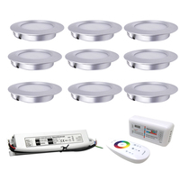 IP65 12V LED DownLight Mini Spotlight Room Decoration Display Ceiling Light Rgbw 3W Remote Dimming Light+Transformer AC220V Set