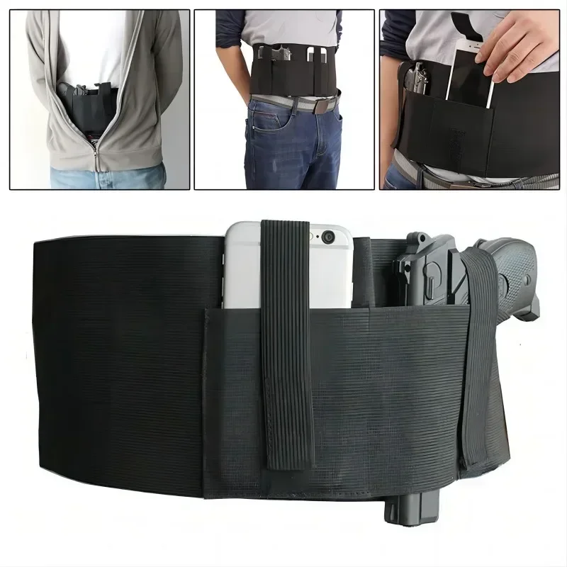 Belly Gun Holster Belt Concealed Carry Waist Band Pistol Holder Magazine Bag Invisible Waistband Holster