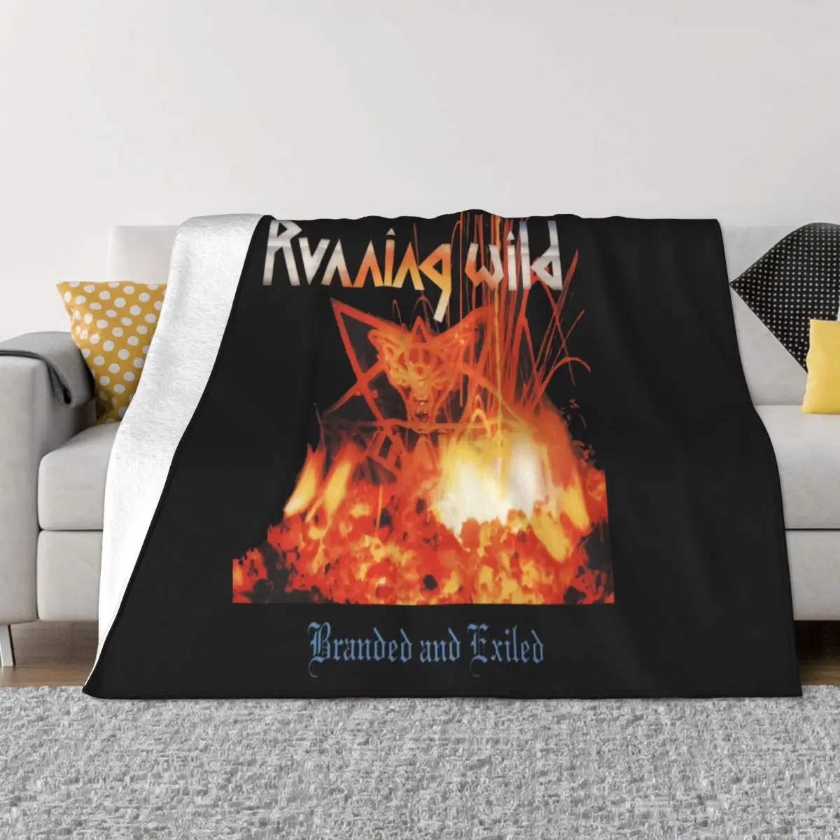 New Running Wild Branded And Exiled Dtg Printed Family Crewneck Different Promotion Farmhouse Women Print Throw Blanket