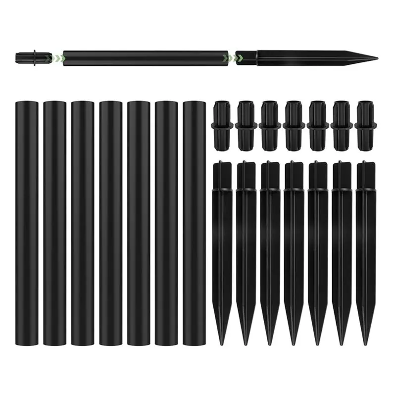 ABUN-8 Sets Flame Lamp Extension Kit For Solar Torches, Ground Stakes And Joint Connectors To Elevate Outdoor Lighting,