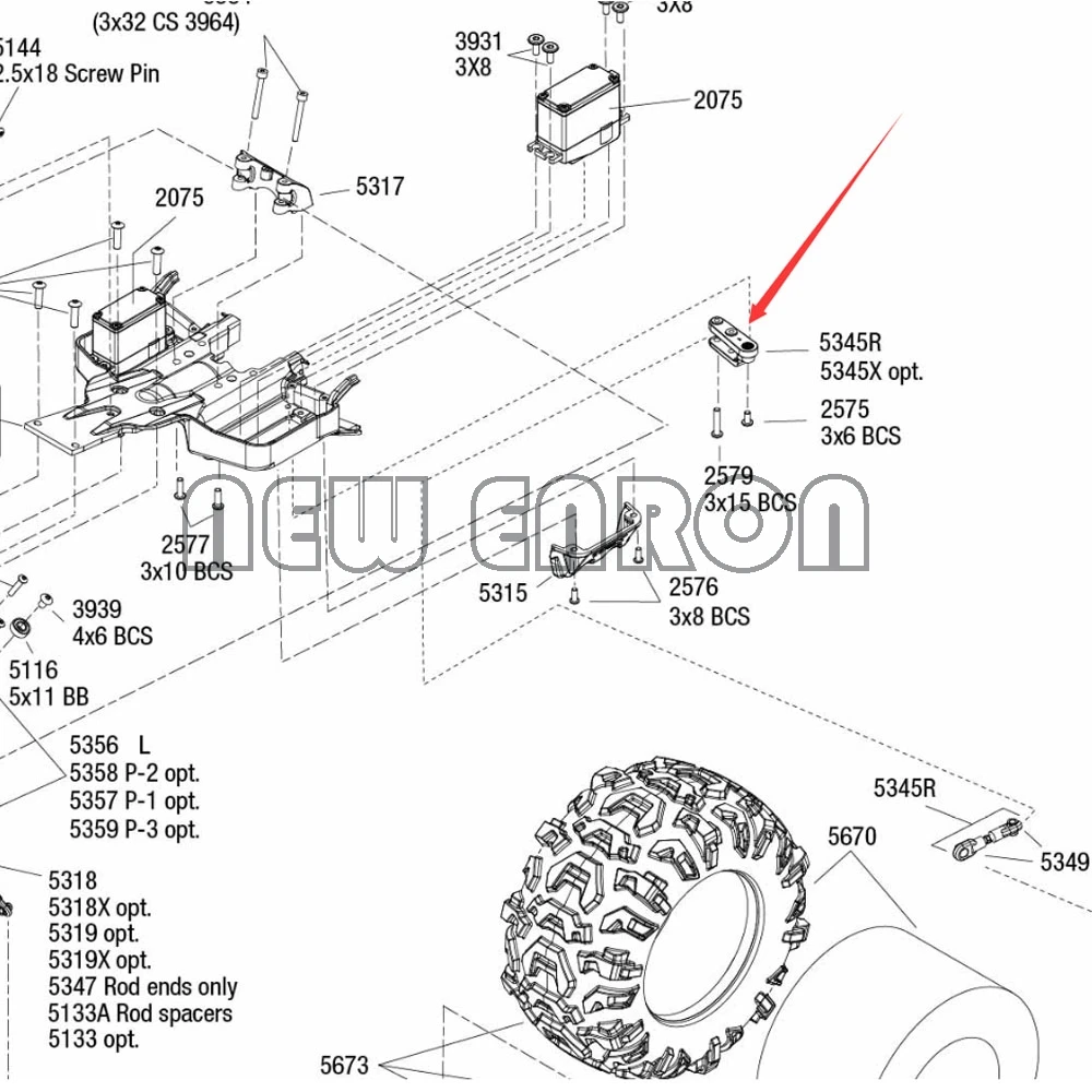 NEW ENRON #5345 2P Aluminum 25T Servo Horns Steering Arms For Traxxas Revo E-REVO E REVO 2.0 VXL Summit Slayer Pro 4x4 T-MAXX