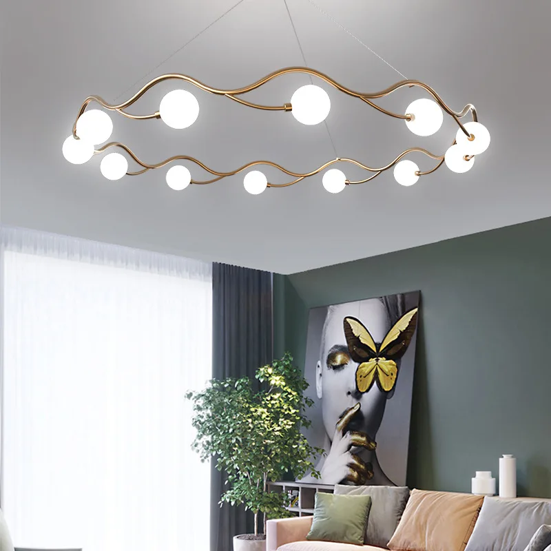 Imagem -02 - Nordic Creative Ring Chandelier com Red Bean Bubble Lamp para Sala de Estar Quarto Pendant Light Decoração de Iluminação Interior Led Decoração de Rede Simples