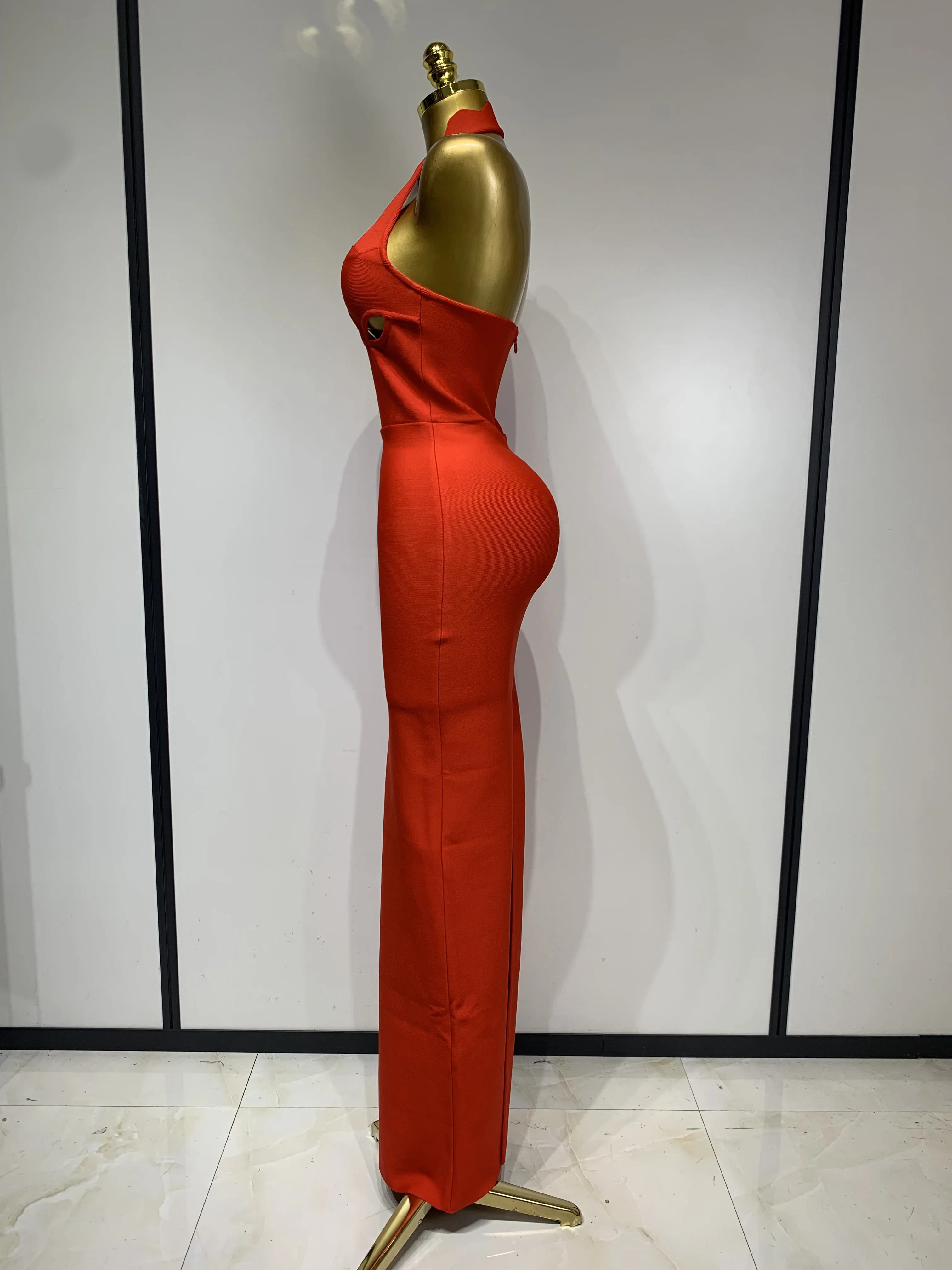 Women Halter Neck Sexy Cut Out Backless Bandage Long Dress Celebrity Elegant Evening Party Luxury Birthday Nightclub Dress