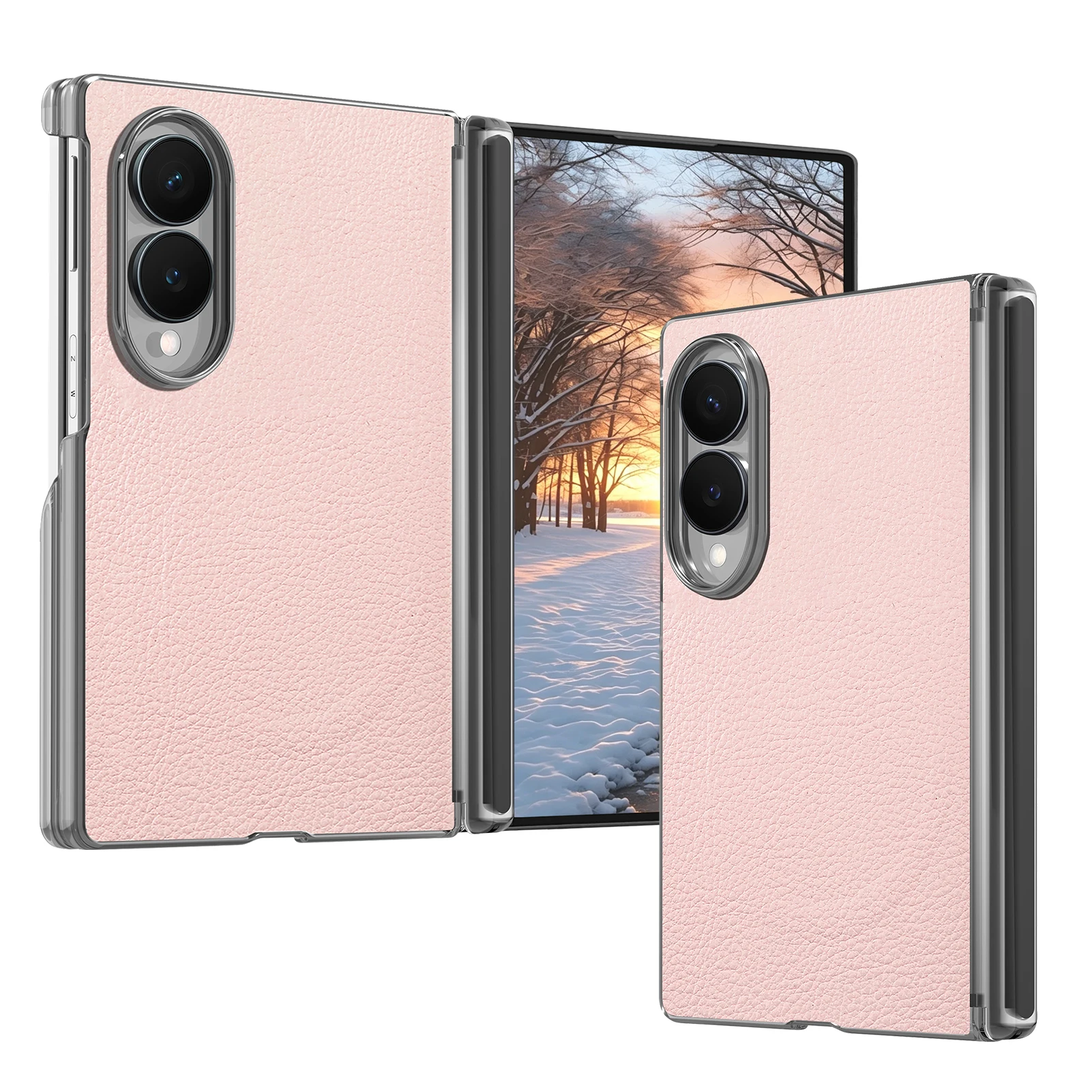Simple Magnetic Skin Feel Leather Phone Case‌ for Samsung Z Fold 8 Wide Shockproof for Magsafe Dual Axis Protection Slim Cover