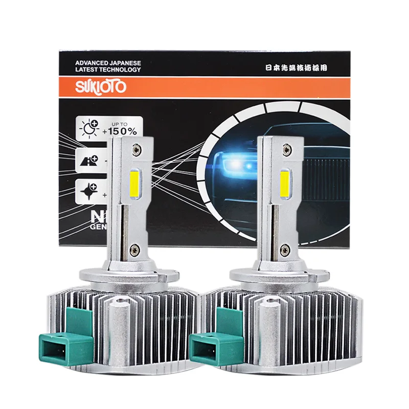 

2 PCS SUKIOTO GENUINE 35000LM D2S D3S LED Headlights Original HID 55W D1S D4S D5S D8S LED Plug and Play 6500K 12V D1S LED BULB