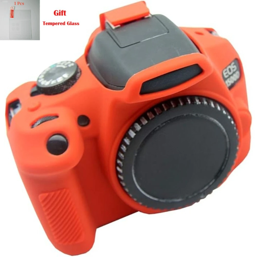 

SLR Camera Silicone Case ，For Canon EOS 1300D/1500D/ Rebel/T7/ T6, Photography Bag + free tempered film