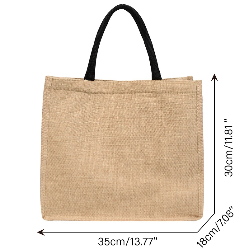 Vintage Eco-Bags With Top Handle Linen Handbags Large Capacity Tote Bag Portable Commuter Package Versatile Women Shopping Bag