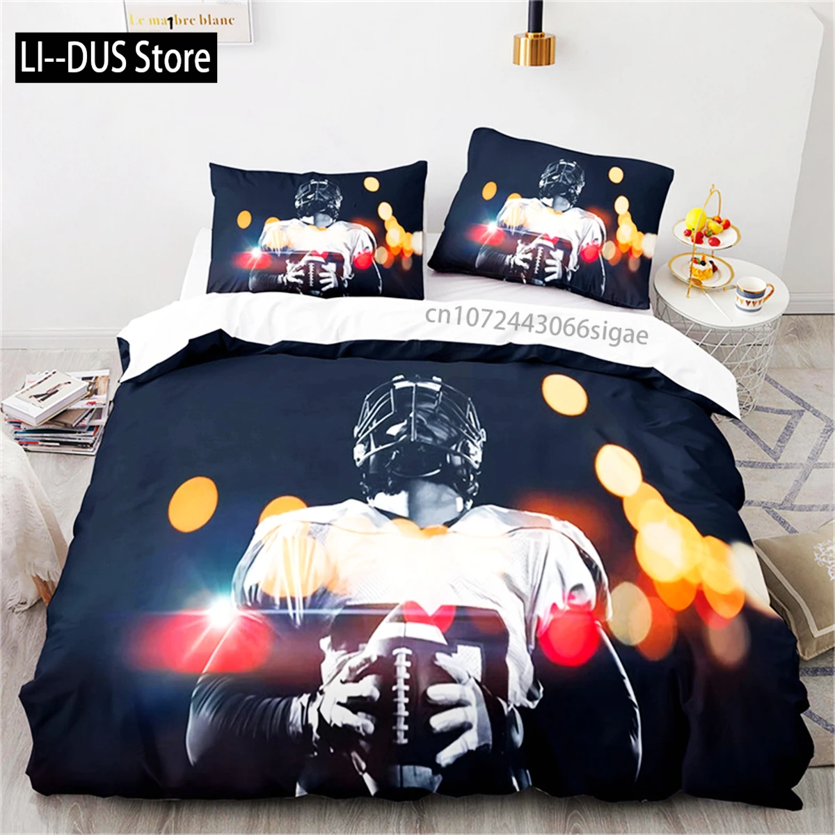 

Twin Boy Sports Duvet Cover Football Bedding Set Microfiber Ball Sport Comforter Cover For Kids Teen Men Gifts Bedroom Decor