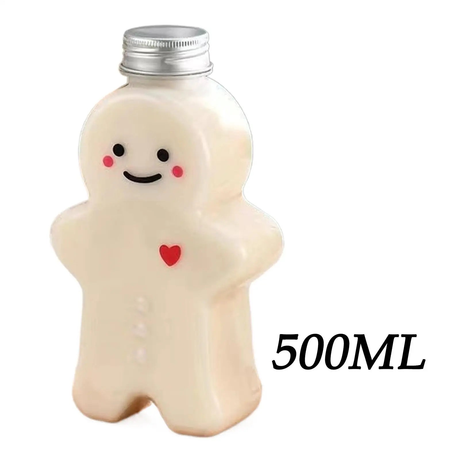 الزنجبيل رجل زجاجة 500 مللي واضح عطلة المشروبات الحاويات لطيف الزنجبيل رجل شكل مختومة جرة لعصير الحليب المياه النبيذ