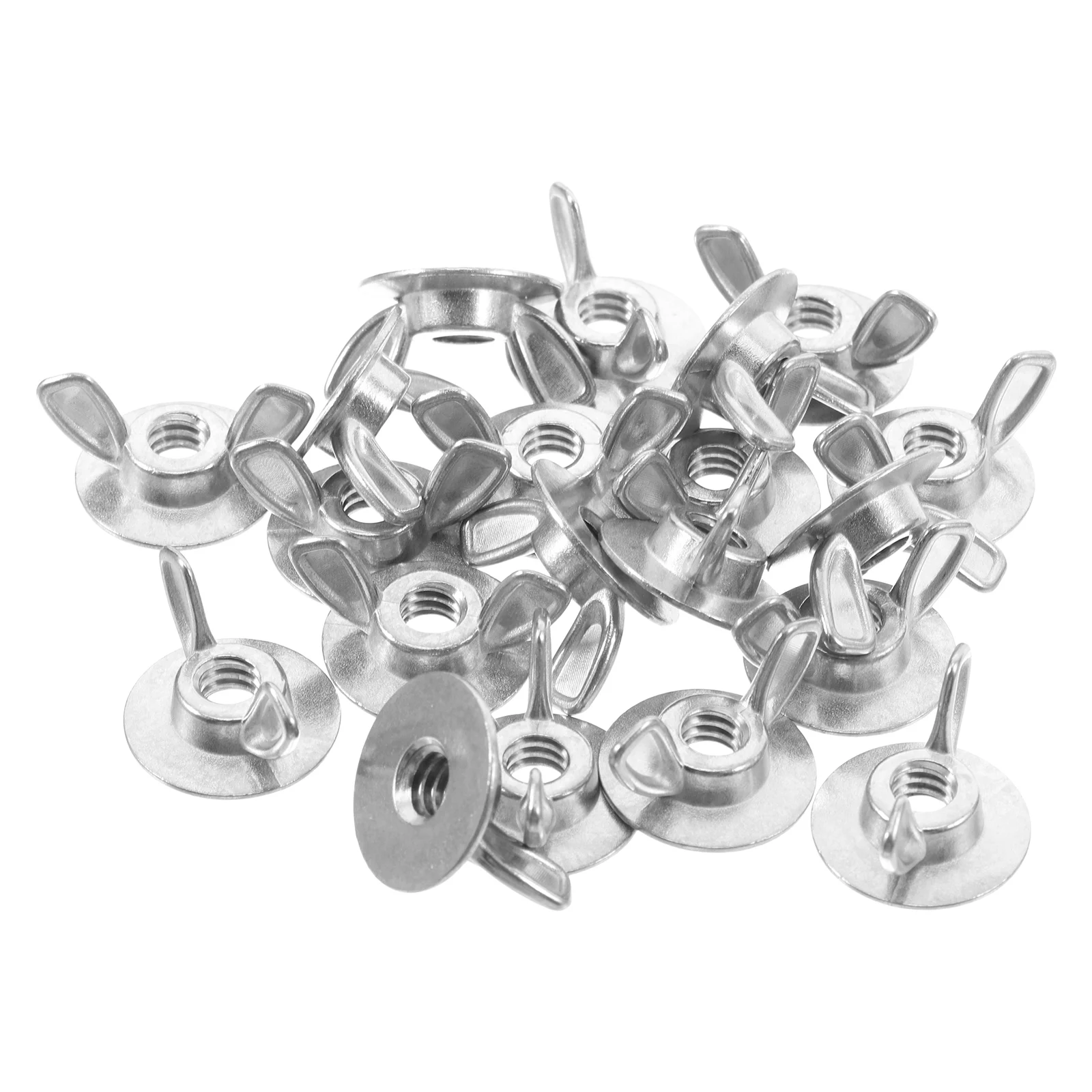 

20 pcs Nuts Silver Butterfly Screws Hardware Caps Storm Shutter Panels Louver Wing Nut Driver Drill Bit Attachments Shutter