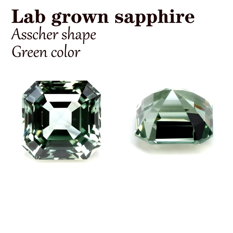 Saphir-Birnenform VVS1, grüne Farbe, im Labor gezüchteter Edelstein, mehrere Formen, DIY-Ring, Halskette, Ohrringe, Hauptmaterialien, Zertifikat – Detail 7